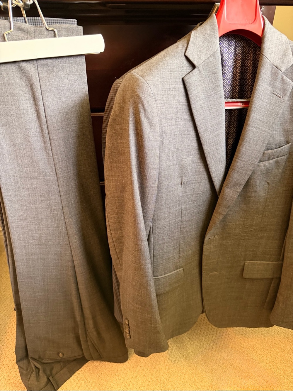 Custom Men's Gray Two-Piece Suit Jacket & Pants